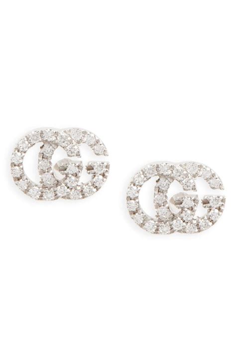 gucci double g diamond stud earrings|gucci double g stud earrings.